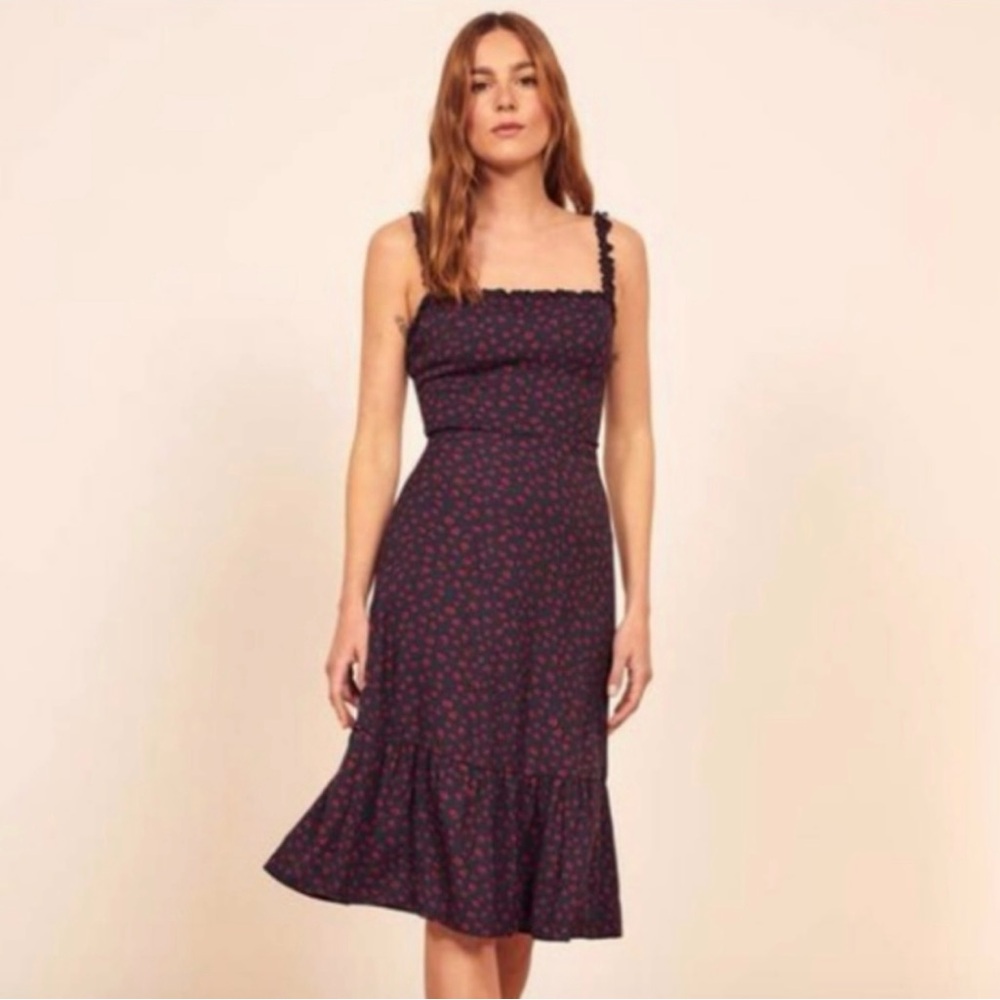 Reformation Virgil blue and red dress size 6